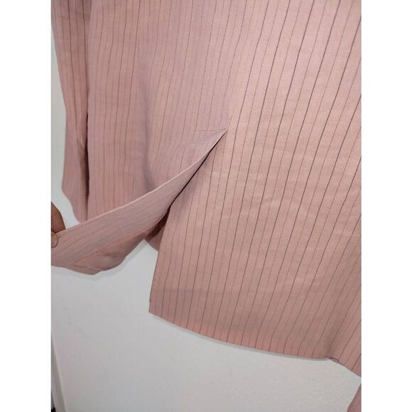 Pinkos Womens Blazer Sz 4 Pink Striped Jacket Italian Designer Royalty Corpcore - Picture 8 of 10
